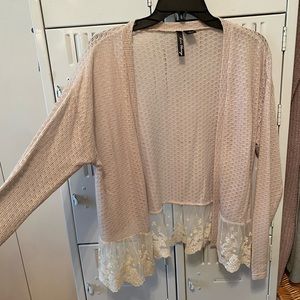 Lace Trim Knit Cardigan
